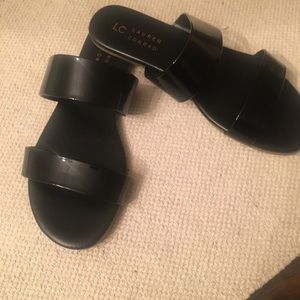 New Lauren Conrad black patent sandals
